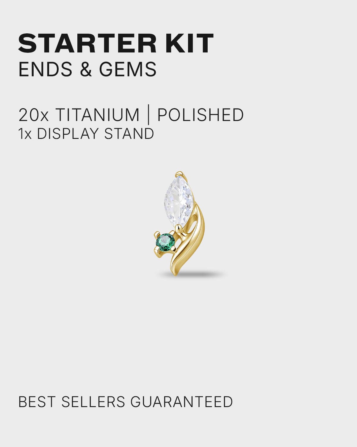 21pc Gold Titanium Ends & Gems Starter Kit