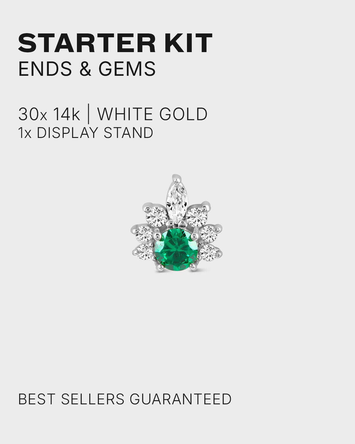 31pc 14k White Gold Ends & Gems Starter Kit