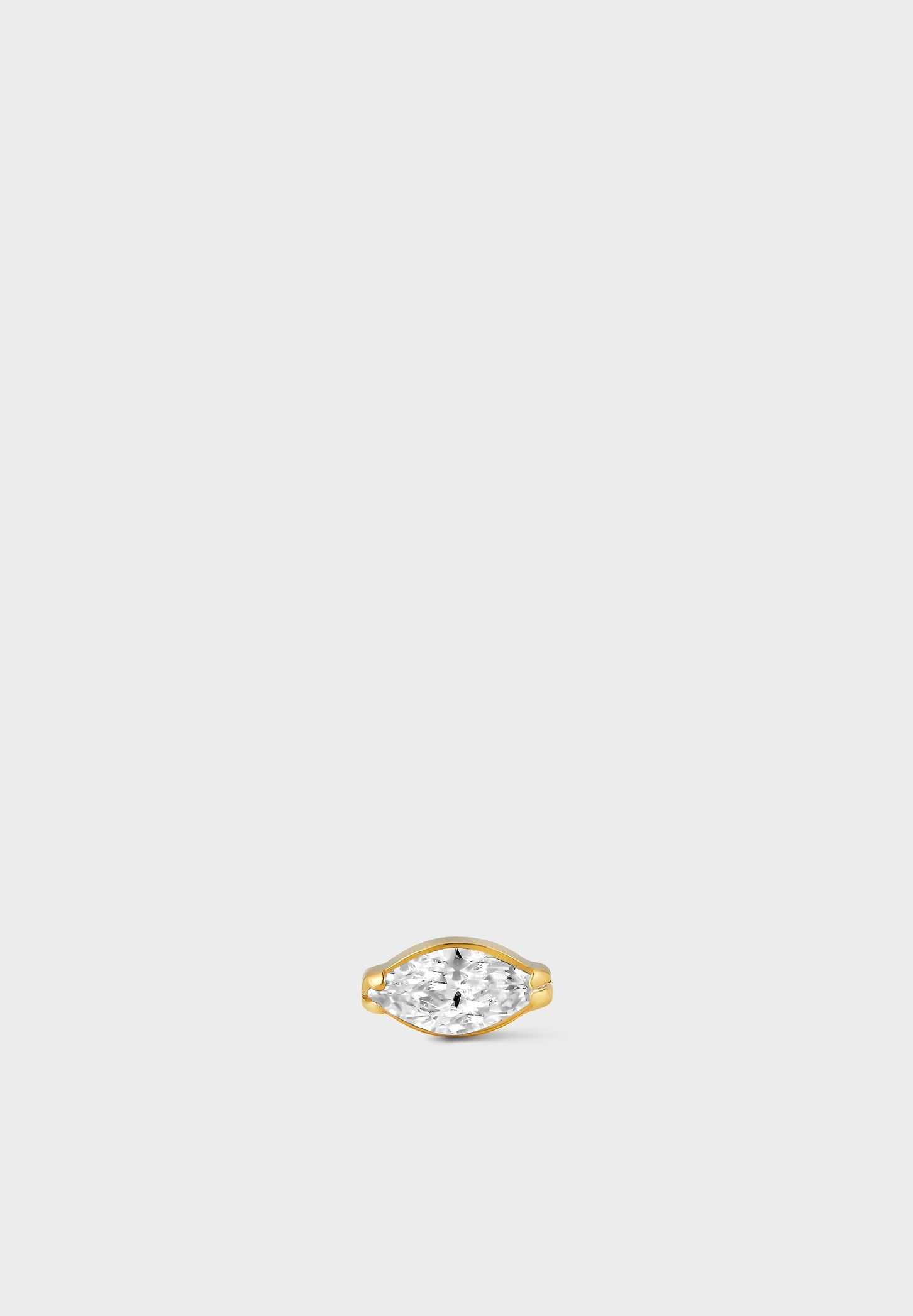 Titanium Threadless Prong Set Marquise Gold PVD Clear Gemstone